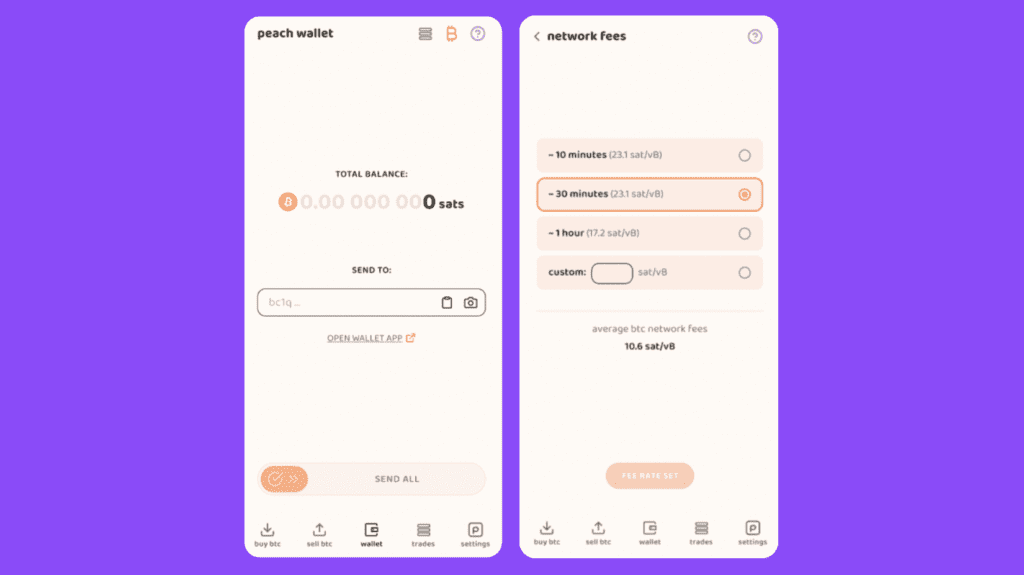 интерфейс p2p платформы на телефоне, выбор валюты и суммы